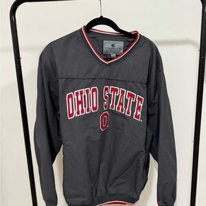 OHIO STATE Colosseum Athletics Gray Pullover with Red and White Trim